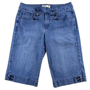 Y2K Bermuda Jean‎ Shorts Womens 6 Blue Denim Nautical Sailor Trouser Jort Capri